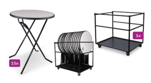 Transportkar groot inclusief statafel Colorado 15 stuks