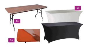 Buffettafel inclusief stretchrok en beschermplaat